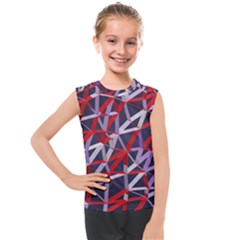 3d Lovely Geo Lines Vii Kids  Mesh Tank Top by Uniqued