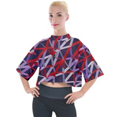 3d Lovely Geo Lines Vii Mock Neck Tee by Uniqued