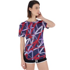 3d Lovely Geo Lines Vii Perpetual Short Sleeve T-shirt by Uniqued