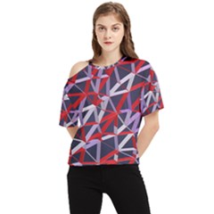 3d Lovely Geo Lines Vii One Shoulder Cut Out Tee by Uniqued