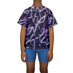 3d Lovely Geo Lines Vi Kids  Short Sleeve Swimwear by Uniqued