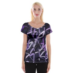 3d Lovely Geo Lines Vi Cap Sleeve Top by Uniqued