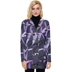 3d Lovely Geo Lines Vi Button Up Hooded Coat  by Uniqued