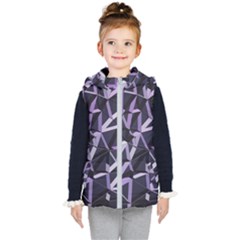 3d Lovely Geo Lines Vi Kids  Hooded Puffer Vest by Uniqued