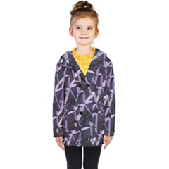 3d Lovely Geo Lines Vi Kids  Double Breasted Button Coat by Uniqued