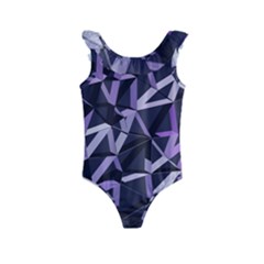 3d Lovely Geo Lines Vi Kids  Frill Swimsuit by Uniqued