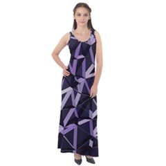 3d Lovely Geo Lines Vi Sleeveless Velour Maxi Dress by Uniqued