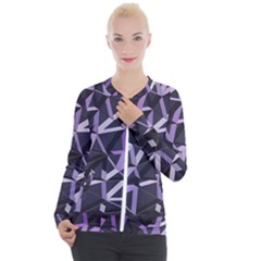 3d Lovely Geo Lines Vi Casual Zip Up Jacket by Uniqued