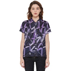 3d Lovely Geo Lines Vi Short Sleeve Pocket Shirt by Uniqued