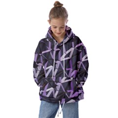 3d Lovely Geo Lines Vi Kids  Oversized Hoodie