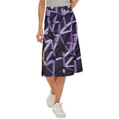 3d Lovely Geo Lines Vi Midi Panel Skirt by Uniqued