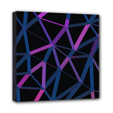 3d Lovely Geo Lines  V Mini Canvas 8  X 8  (stretched) by Uniqued