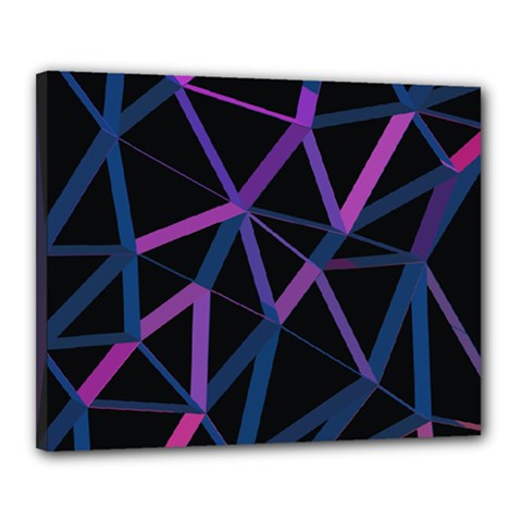 3d Lovely Geo Lines  V Canvas 20  X 16  (stretched) by Uniqued