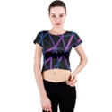 3d Lovely Geo Lines  V Crew Neck Crop Top View1