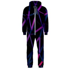 3d Lovely Geo Lines  V Hooded Jumpsuit (men)  by Uniqued