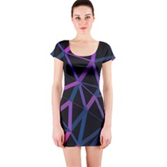 3d Lovely Geo Lines  V Short Sleeve Bodycon Dress by Uniqued