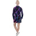 3d Lovely Geo Lines  V Women s Long Sleeve Casual Dress View2