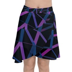 3d Lovely Geo Lines  V Chiffon Wrap Front Skirt by Uniqued