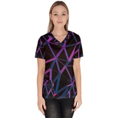 3d Lovely Geo Lines  V Women s V-neck Scrub Top by Uniqued