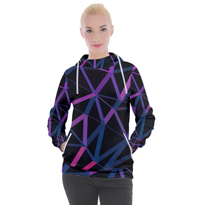 3d Lovely Geo Lines  V Women s Hooded Pullover