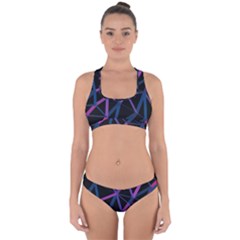 3d Lovely Geo Lines  V Cross Back Hipster Bikini Set by Uniqued