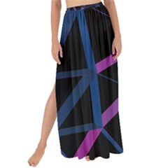 3d Lovely Geo Lines  V Maxi Chiffon Tie-up Sarong by Uniqued