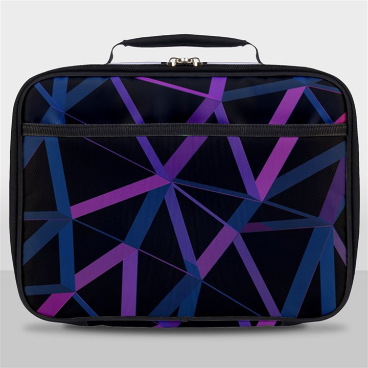 3d Lovely Geo Lines  V Full Print Lunch Bag