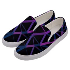 3d Lovely Geo Lines  V Men s Canvas Slip Ons by Uniqued