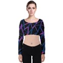 3d Lovely Geo Lines  V Velvet Long Sleeve Crop Top View1