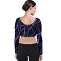 3d Lovely Geo Lines  V Velvet Long Sleeve Crop Top View2