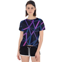 3d Lovely Geo Lines  V Open Back Sport Tee by Uniqued