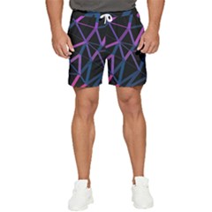 3d Lovely Geo Lines  V Men s Runner Shorts