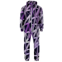 3d Lovely Geo Lines  Iv Hooded Jumpsuit (men)  by Uniqued