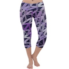 3d Lovely Geo Lines  Iv Capri Yoga Leggings by Uniqued