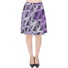 3d Lovely Geo Lines  Iv Velvet High Waist Skirt by Uniqued