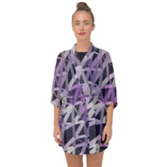 3d Lovely Geo Lines  Iv Half Sleeve Chiffon Kimono by Uniqued