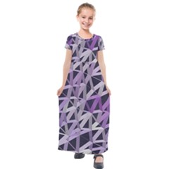 3d Lovely Geo Lines  Iv Kids  Short Sleeve Maxi Dress by Uniqued