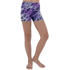 3d Lovely Geo Lines  Iv Kids  Lightweight Velour Yoga Shorts by Uniqued