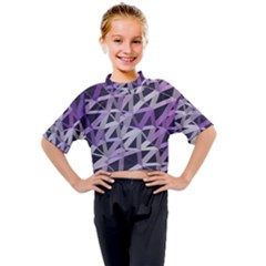 3d Lovely Geo Lines  Iv Kids Mock Neck Tee