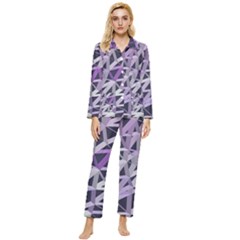 3d Lovely Geo Lines  Iv Womens  Long Sleeve Velvet Pocket Pajamas Set by Uniqued