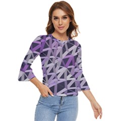 3d Lovely Geo Lines  Iv Bell Sleeve Top