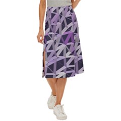 3d Lovely Geo Lines  Iv Midi Panel Skirt by Uniqued