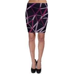 3d Lovely Geo Lines Iii Bodycon Skirt by Uniqued