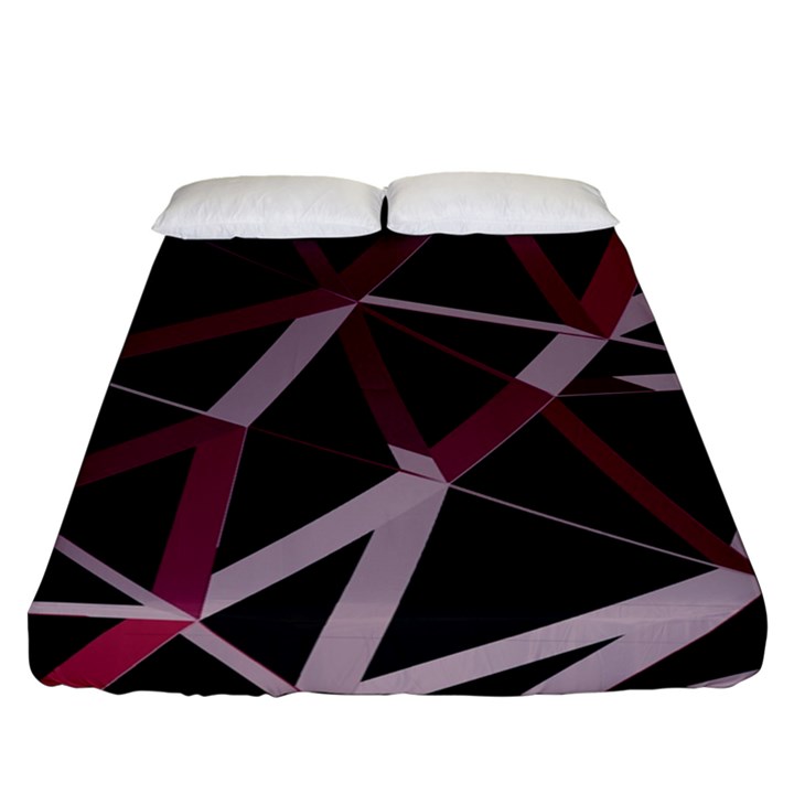 3d Lovely Geo Lines Iii Fitted Sheet (Queen Size)