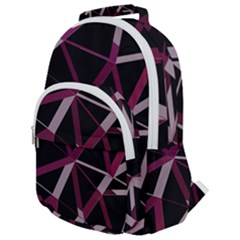 3d Lovely Geo Lines Iii Rounded Multi Pocket Backpack by Uniqued