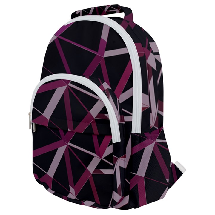 3d Lovely Geo Lines Iii Rounded Multi Pocket Backpack