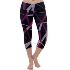 3d Lovely Geo Lines Iii Capri Yoga Leggings by Uniqued