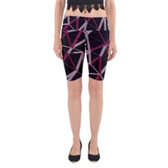 3d Lovely Geo Lines Iii Yoga Cropped Leggings by Uniqued