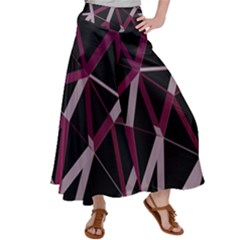 3d Lovely Geo Lines Iii Satin Palazzo Pants by Uniqued