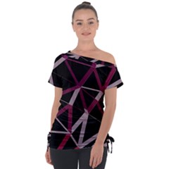 3d Lovely Geo Lines Iii Off Shoulder Tie-up Tee